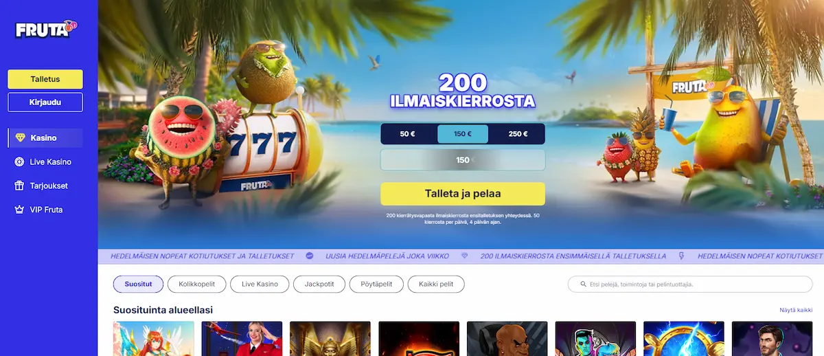 Fruta Casinon peliaula, jossa on parhaat pelit