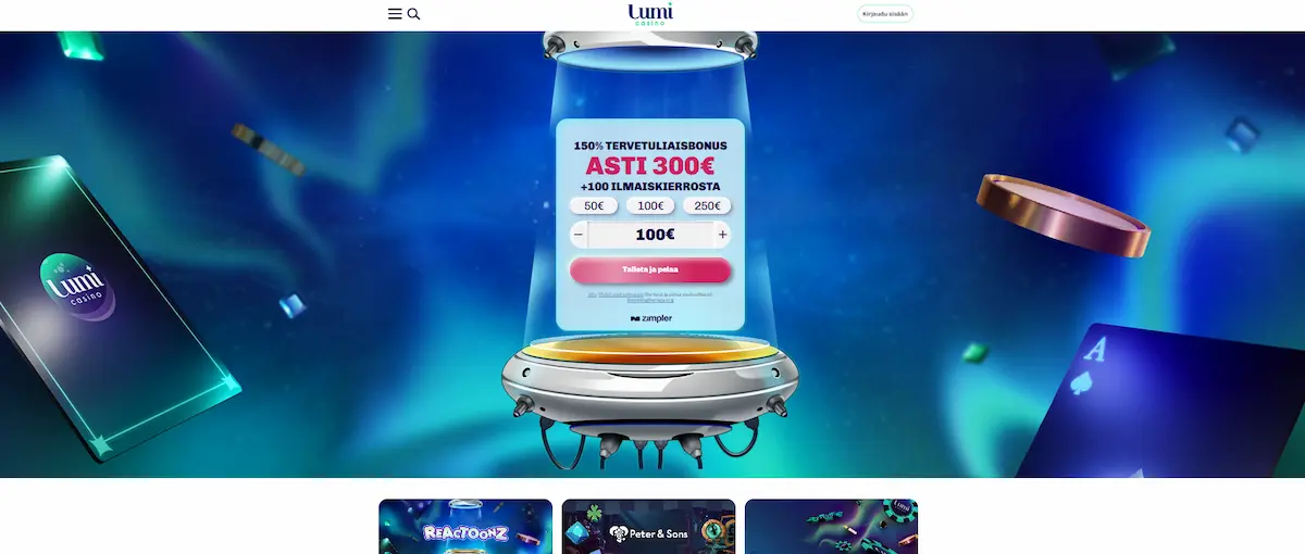 N&auml;kym&auml; Lumi Casinon peliaulasta