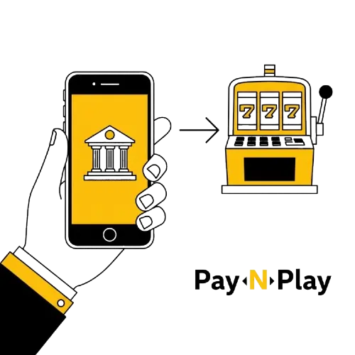 Kuvitus, joka kuvaa Pay N Play -pankkitunnistautumista kasinolla