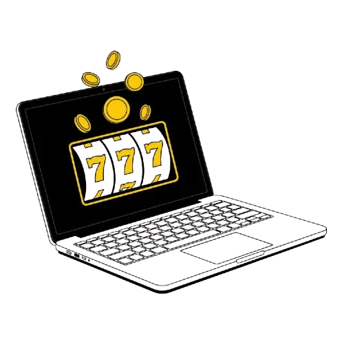 Nettikasinoilla pelaamista kuvaava kuvitus