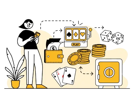 kuvitus nettikasinolla pelaamisesta