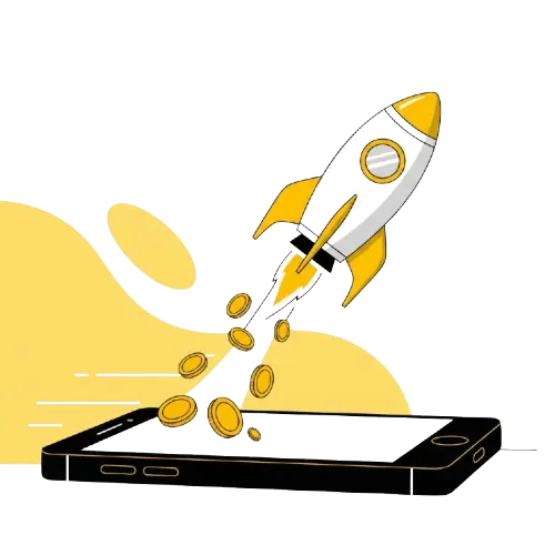 Kasinoaiheinen kuvitus, jossa korostuu nopeus