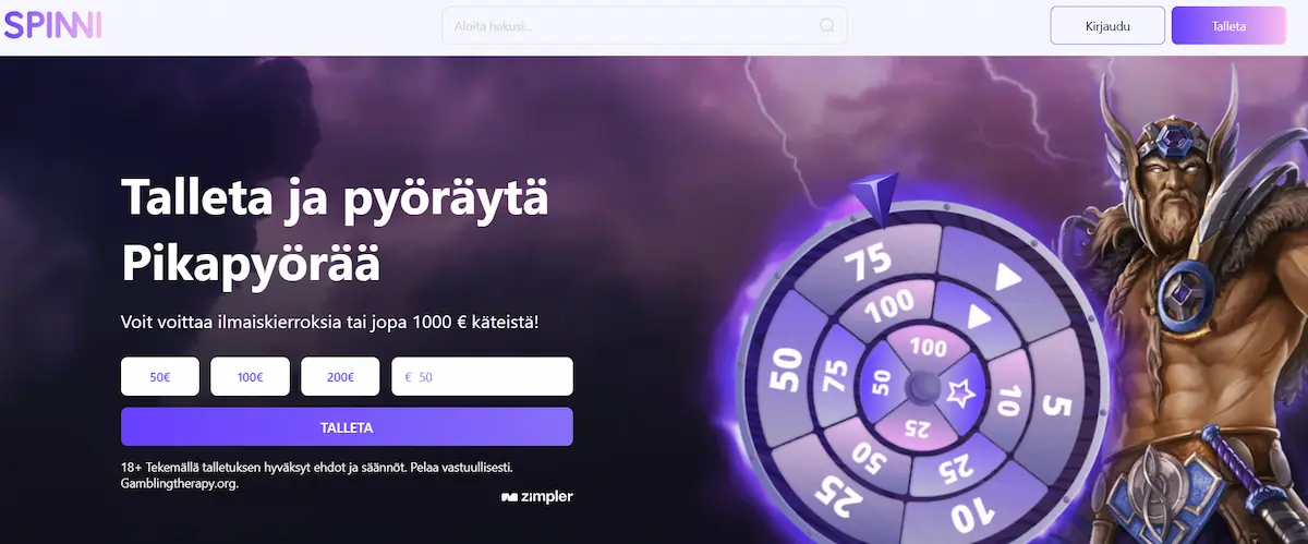 Spinni Casinon peliaula, jossa tietoa kasinon toiminnasta